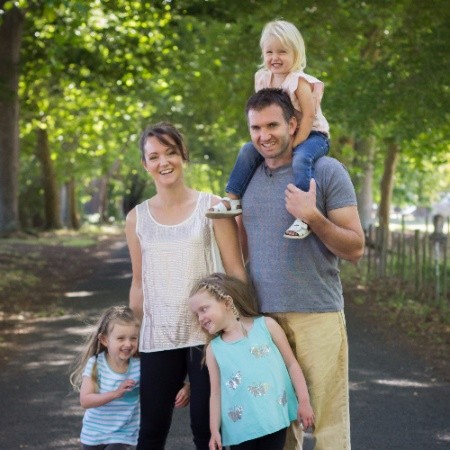 Nathanael McDonald, owner of Backyard Beef Whangārei, with his family